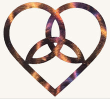 Load image into Gallery viewer, Celtic Heart with Triquetra Metal Art Sculpture