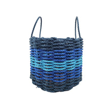 Load image into Gallery viewer, Five Stripe Rope Storage Basket Navy Blue, Blue, Light Blue