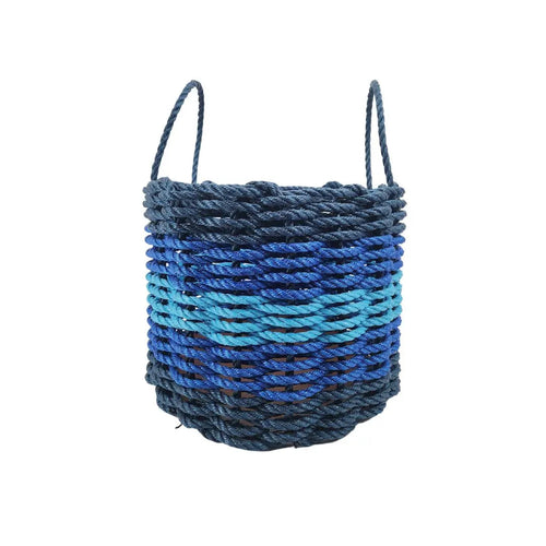 Five Stripe Rope Storage Basket Navy Blue, Blue, Light Blue
