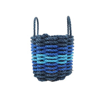 Load image into Gallery viewer, Five Stripe Rope Storage Basket Navy Blue, Blue, Light Blue