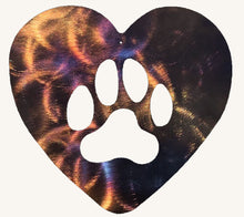 Load image into Gallery viewer, Heart with Dog / Cat Paw Metal Art