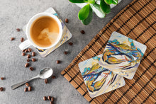 Load image into Gallery viewer, #20 Crab Coasters - Set of 4 Lightweight Foam, Absorbent Drink Coasters JMK1255FC