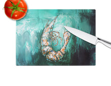 Load image into Gallery viewer, A Touch of Blue Shrimp Glass Cutting Boards – Durable, Decorative Kitchen Art