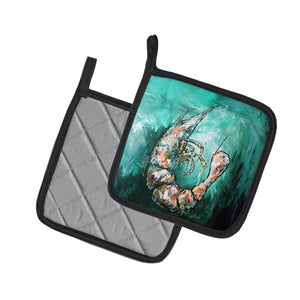 A Touch of Blue Shrimp Pot Holders - Set of 2 Decorative Kitchen Helpers | Made in the USA