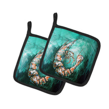 Load image into Gallery viewer, A Touch of Blue Shrimp Pot Holders - Set of 2 Decorative Kitchen Helpers | Made in the USA