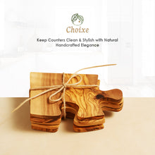 Load image into Gallery viewer, Olive Wood Coaster Puzzle 4-Pcs Set.