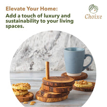 Load image into Gallery viewer, Olive Wood Coaster Set with Holder -7 Pcs