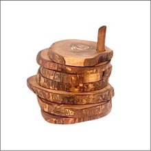 Load image into Gallery viewer, Olive Wood Coaster Set with Holder -7 Pcs