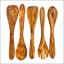 Load image into Gallery viewer, Olive Wood Kitchen Servers Set -5 pcs