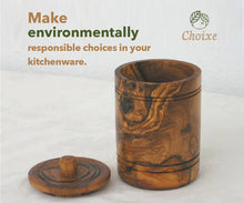 Load image into Gallery viewer, Olive Wood Spice Jar Salt Keeper w/Lid