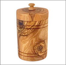 Load image into Gallery viewer, Olive Wood Spice Jar Salt Keeper w/Lid