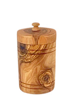 Load image into Gallery viewer, Olive Wood Spice Jar Salt Keeper w/Lid