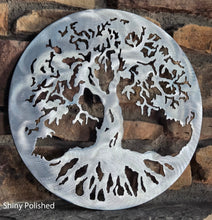 Load image into Gallery viewer, Tree of Life / Family Tree Round Metal Art Sculpture