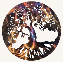 Load image into Gallery viewer, Tree of Life / Family Tree Round Metal Art Sculpture