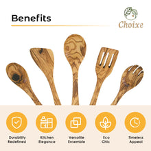 Load image into Gallery viewer, Olive Wood Kitchen Servers Set -5 pcs