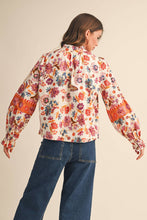 Load image into Gallery viewer, EXCLUSIVE FLORAL BORDER PRINT TOP WITH FLORAL TRIM MTP4097