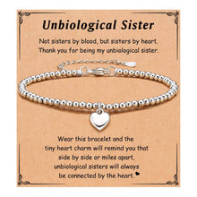 Load image into Gallery viewer, Heart Charm Stainless Steel Bracelet with Blessing Cards