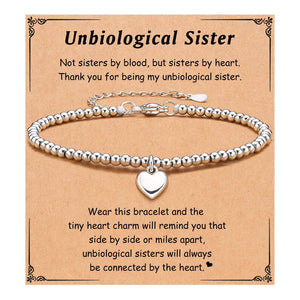 Heart Charm Stainless Steel Bracelet with Blessing Cards
