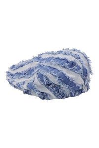 Distressed Stripe Denim Patchwork Flat Ivy Cap