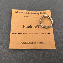 Load image into Gallery viewer, Multi-style Morse Code Stainless Steel Adjustable Ring