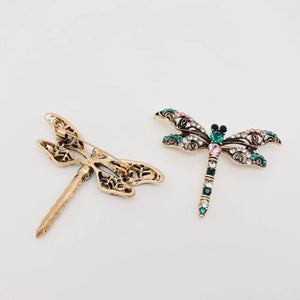 Colorful Rhinestone Dragonfly Brooch