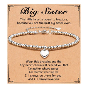 Heart Charm Stainless Steel Bracelet with Blessing Cards