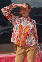 Load image into Gallery viewer, EXCLUSIVE FLORAL BORDER PRINT TOP WITH FLORAL TRIM MTP4097