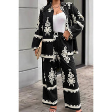Load image into Gallery viewer, Plus Size Print Button Trim Top and Pant - SOLD SEPARATELY