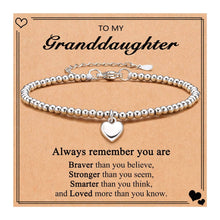 Load image into Gallery viewer, Heart Charm Stainless Steel Bracelet with Blessing Cards