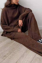 Load image into Gallery viewer, Slouchy loose knit Turtleneck sweater wide leg pant SOLD SEPARATELY