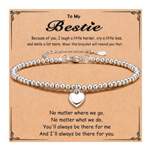 Load image into Gallery viewer, Heart Charm Stainless Steel Bracelet with Blessing Cards