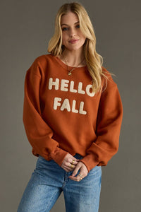 Rust Hello Fall Sweatshirt