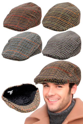 Gun Club Check Wool Viscose Blend Flat Ivy Cap