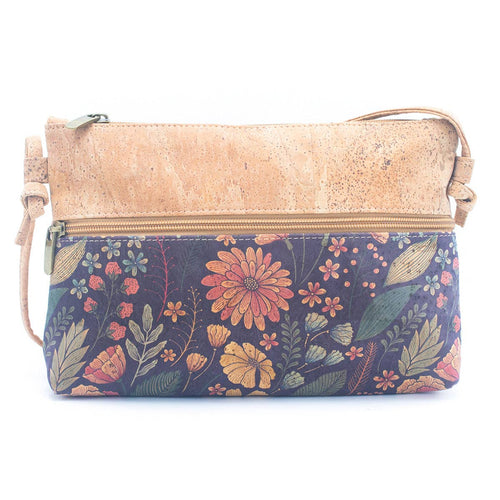 Natural Cork and Printed Design Women's Crossbody Bag BAG-22
