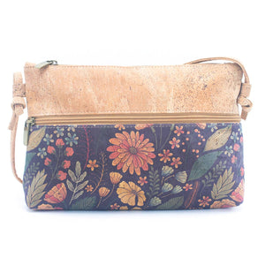 Natural Cork and Printed Design Women's Crossbody Bag BAG-22