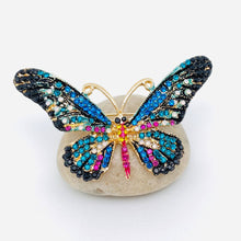 Load image into Gallery viewer, Colorful Rhinestone Enamel Butterfly Brooch