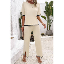 Load image into Gallery viewer, Knit Short Sleeve Top and Wide Leg Lounge Pants - SOLD SEPERATELY