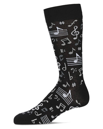 Musical Notes Mens Bamboo Crew