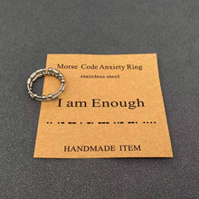 Load image into Gallery viewer, Multi-style Morse Code Stainless Steel Adjustable Ring