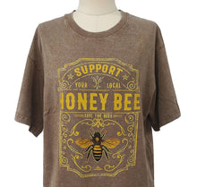 Load image into Gallery viewer, Honeybee Graphic Washed crewneck short sleeve T-shirt
