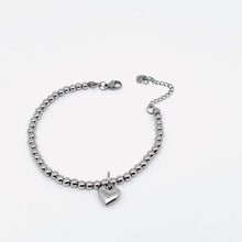 Load image into Gallery viewer, Heart Charm Stainless Steel Bracelet with Blessing Cards
