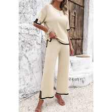 Load image into Gallery viewer, Knit Short Sleeve Top and Wide Leg Lounge Pants - SOLD SEPERATELY