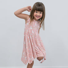 Load image into Gallery viewer, Pink Bunny Floral Emma&#39;s Racerback Dress