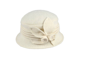 Boiled Wool Ribbed Cloche 7549 Hat Winter