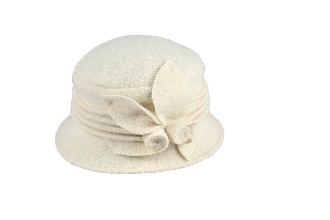 Boiled Wool Ribbed Cloche 7549 Hat Winter