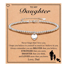 Load image into Gallery viewer, Heart Charm Stainless Steel Bracelet with Blessing Cards