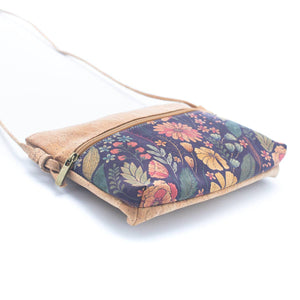 Natural Cork and Printed Design Women's Crossbody Bag BAG-22