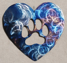 Load image into Gallery viewer, Heart with Dog / Cat Paw Metal Art