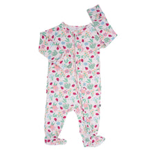 Load image into Gallery viewer, Ladybug Flower Garden Ruffle Baby Footie