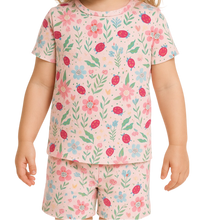 Load image into Gallery viewer, Ladybug Flower Garden Summer Pajama Set